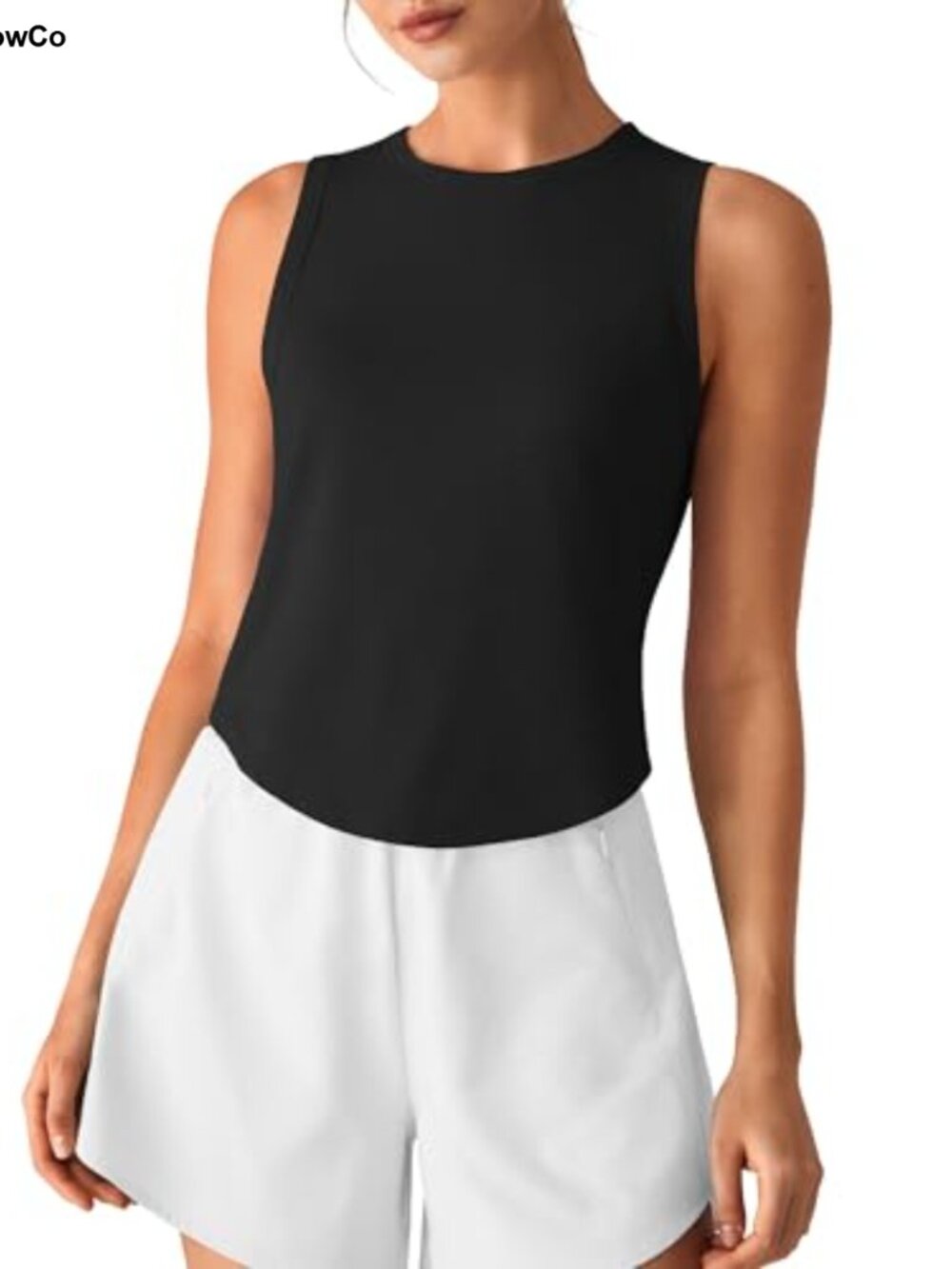 Lyocell Workout Tank High Neck Sleeveless Yoga Gym Top